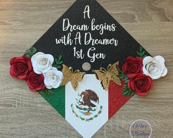 Aangepaste Mexicaanse afstudeerpettopper bloemen zonnebloem