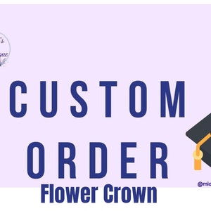 Corona de flores para birrete de graduación personalizado Flores para birrete de graduación