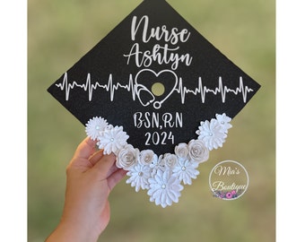 Custom Graduation Cap Topper Nurse - Personalized graduation cap nurse
