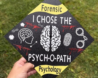 Forensic psychology graduation cap topper Criminal justice graduation Cap psychology
