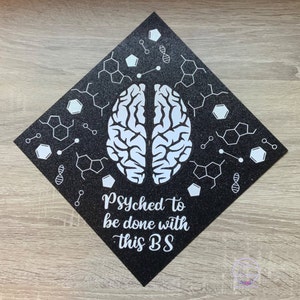 Graduation Cap Topper Psychology Custom Personalized Psychology Brain Major Graduation Cap flowers