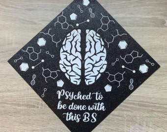 Psychology Graduation Cap Topper: Custom Brain Major, Handmade