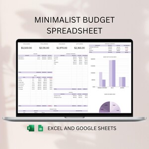 Monthly Budget Spreadsheet for Google Sheets and Excel | Income Tracker ...