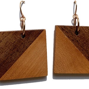 Square II - geometric wooden earrings
