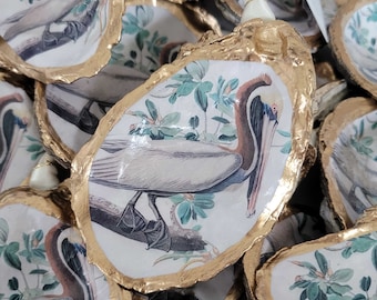 Audubon Pelican Oyster Ornament: Louisiana Wildlife Christmas Keepsake