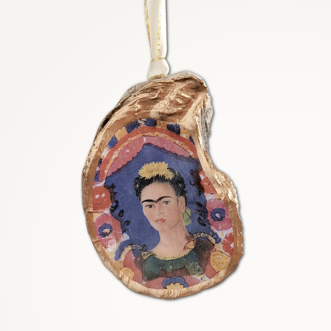 Frida Kahlo Oyster Ornament: Handcrafted Kitsch Christmas Decor - Etsy