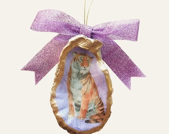 LSU Ornament Tigers Christmas Ornament, Upcycled Christmas Ornament Baton Rouge Louisiana State University Mike the Tiger Christmas Tree