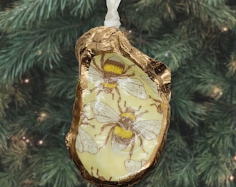 Handgefertigte Austern Biene Ornament: Bienenwabenmuster