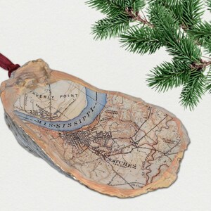 Mississippi Weihnachtsschmuck, Austernschale, Mississippi Ornament, Austernschale, Mississippi Karte, Hostessen Geschenk