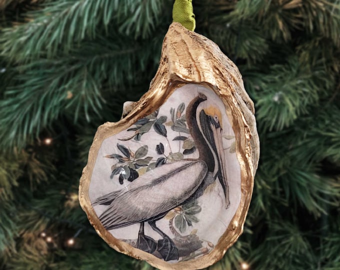 Pelican Ornament, Vintage Christmas Ornament, Bird Louisiana Wildlife