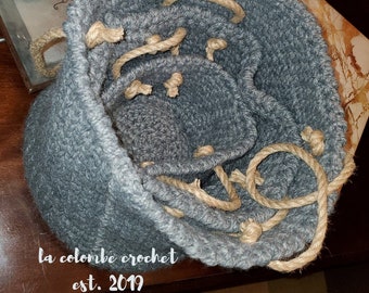 Crochet Basket // Storage Basket // Large Crochet Basket // Medium Crochet Basket // Small Crochet Basket // Nesting Baskets
