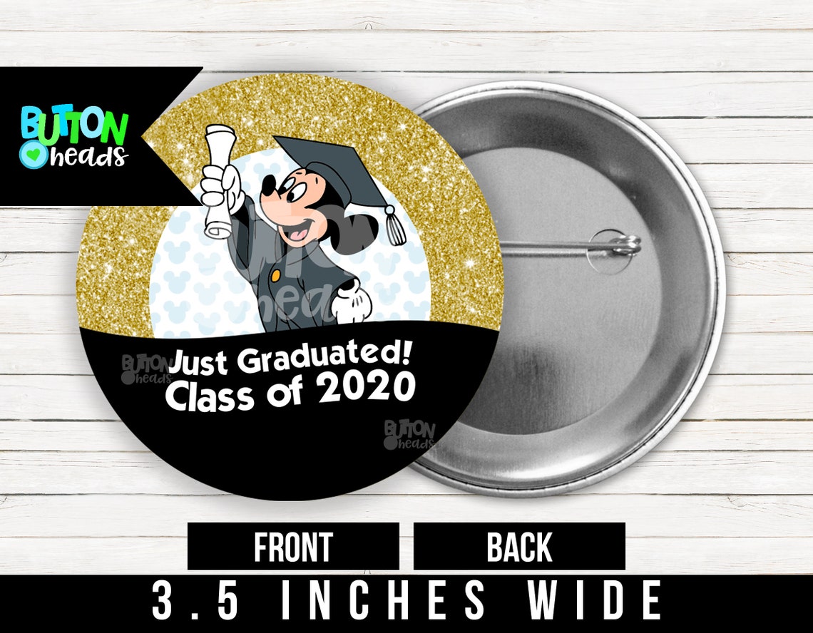 Disney Graduation Button Disney Graduation Button Disney Etsy