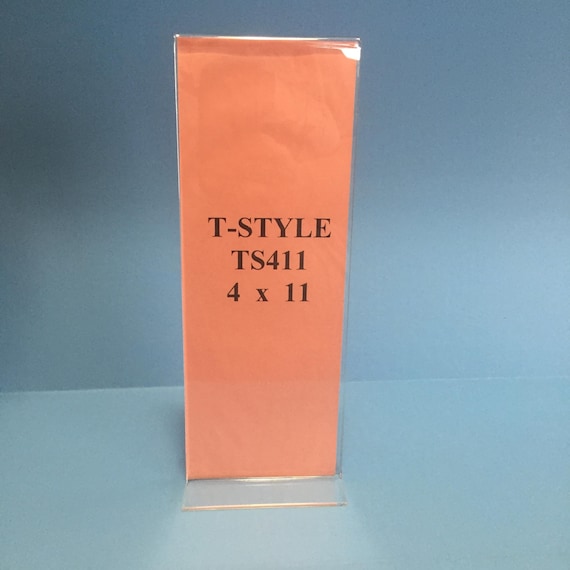 4"W x 11"H Clear Acrylic Sign Holder