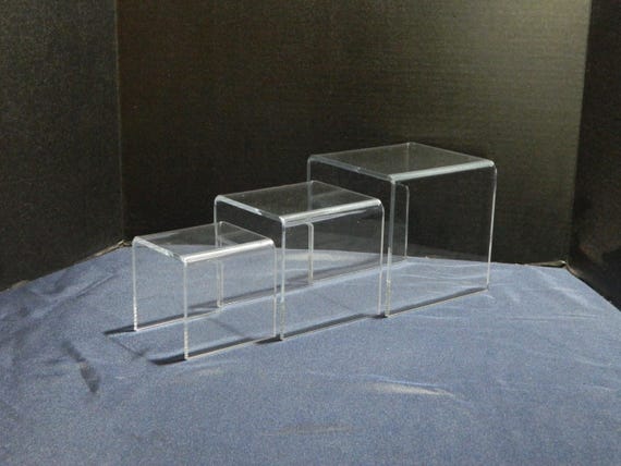 Clear Acrylic Riser Set of 3 Sizes 4", 5", 6"  in 1/8" Material