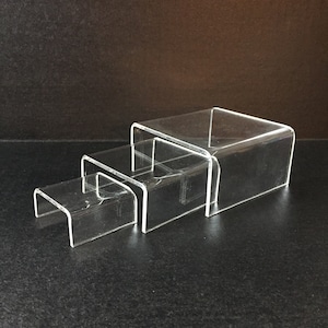 Set of 3 Small Low Profile Acrylic Countertop Risers
