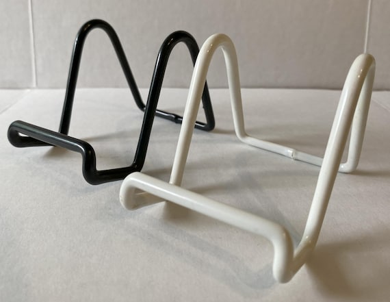 Small Non Adjustable Vinyl Coated Wire Easel 2 1/2" x 2 1/2" in Black or White