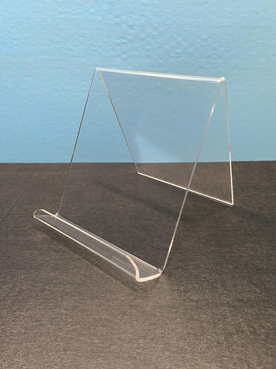 8" Non Adjustable acrylic display stand. Clear Acrylic. Thickness .118