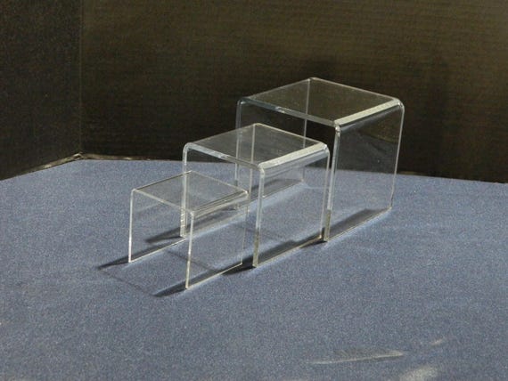 Clear Acrylic Risers Set of Three - 3", 4", 5" Thickness 1/8"