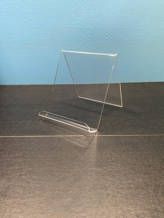 6" Non Adjustable acrylic display stand. Clear Acrylic. Thickness .118