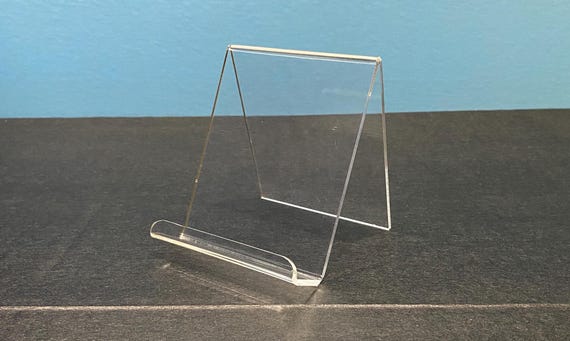 4" Non Adjustable acrylic display stand. Clear Acrylic. Thickness of Acrylic .118