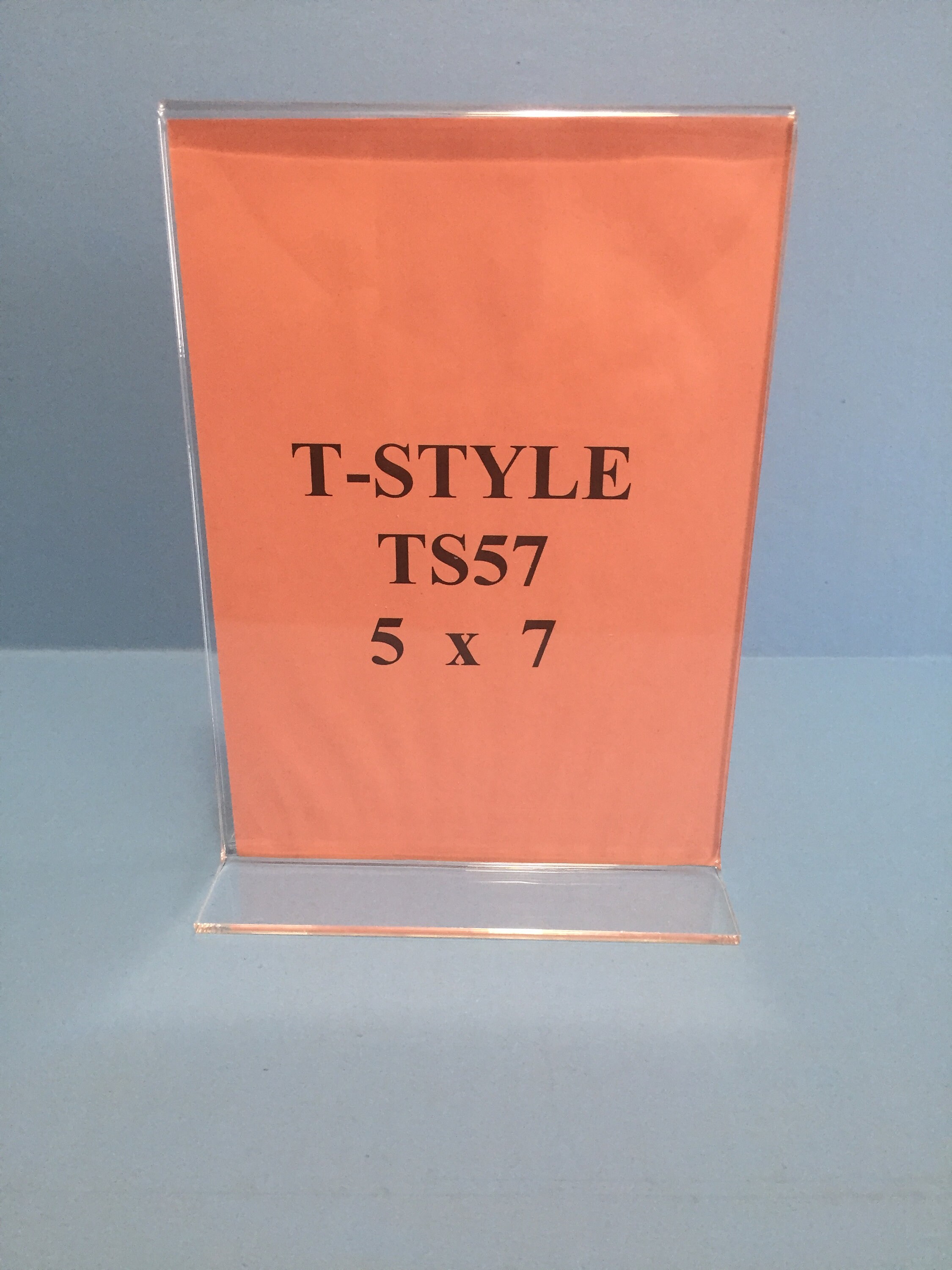 5 x 7 T-Style Top Loading Acrylic Sign Holder, 405C