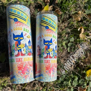 Pete the Cat Insulated Tumbler - Fun Teachers’ Drinkware - Perfect for School & On-the-Go