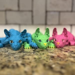 3D Printed Sphynx Cat Figurine – Hairless Cat Lover Gift, Custom Pet Decor, Unique Cat Collectible