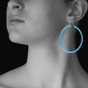 Large round titanium hoops, available in different colours and sizes