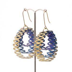 Large triple hoop titanium mesh earrings