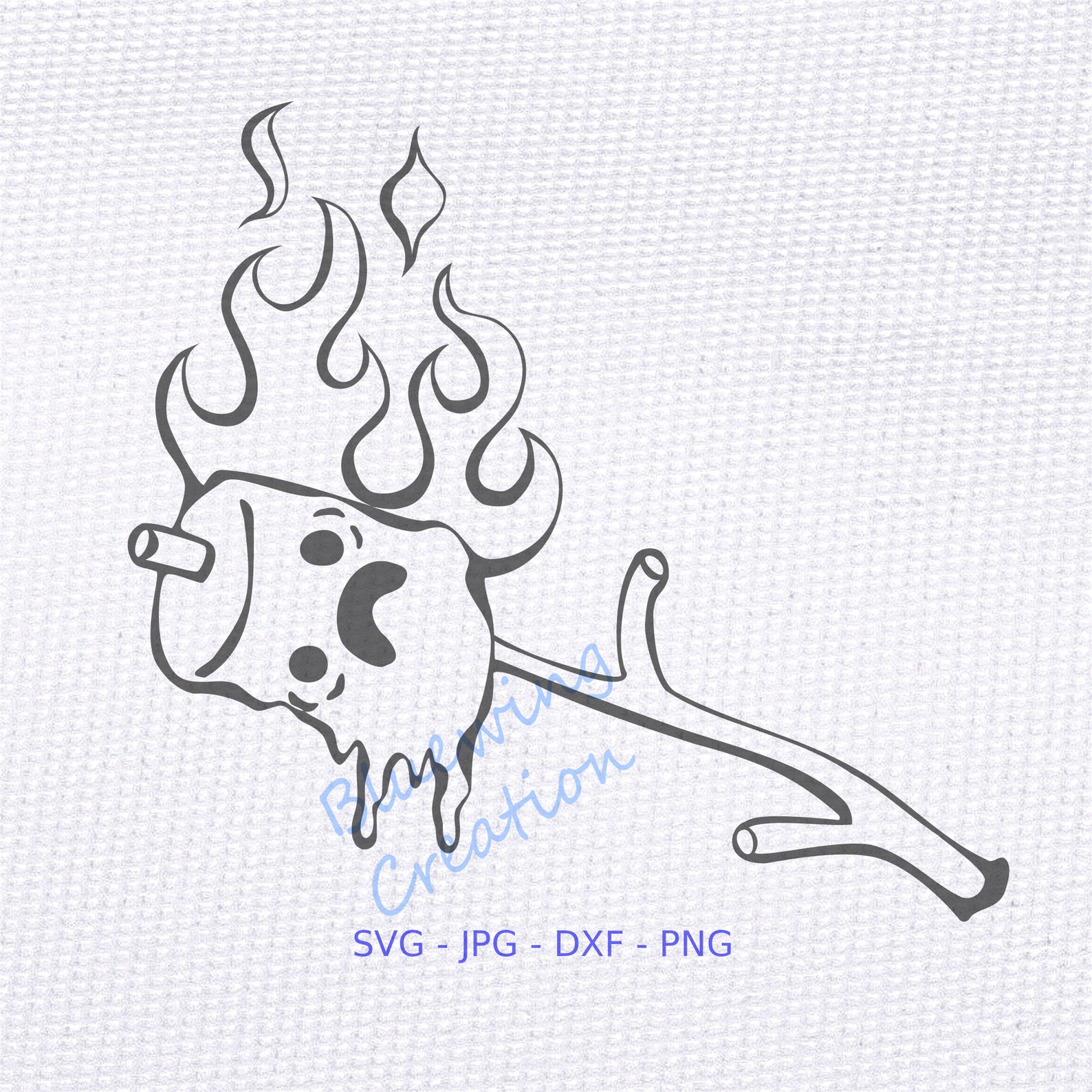 Melting Marshmallow on a Stick SVG Cute Burnt Marshmallow Etsy