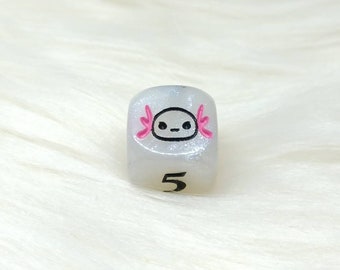 Axolotl Dice - ONE Engraved D6 Dice - 16mm