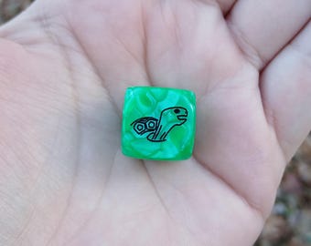 Turtle Tortoise Dice - ONE Engraved D6 Dice - 16mm
