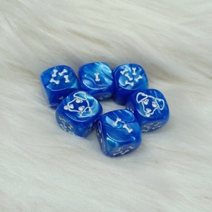 Puppy Dice - Set of 6 Engraved D6 Dice - 16mm - Free US Shipping