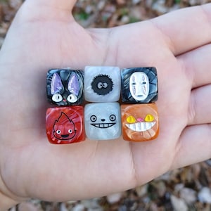 Assorted Dice - Set of 6 Engraved D6 Dice - 16mm - Free US Shipping