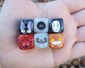 Assorted Dice - Set of 6 Engraved D6 Dice - 16mm - Free US Shipping