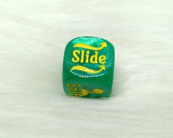 Green and Yellow Gaslands Dice - ONE Engraved D6 Dice - 16mm