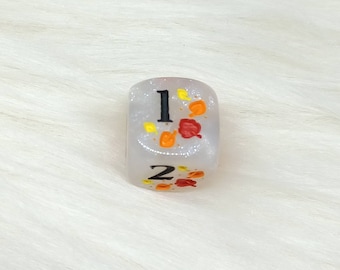 Fall Leaves Dice - ONE Engraved D6 Dice - 16mm