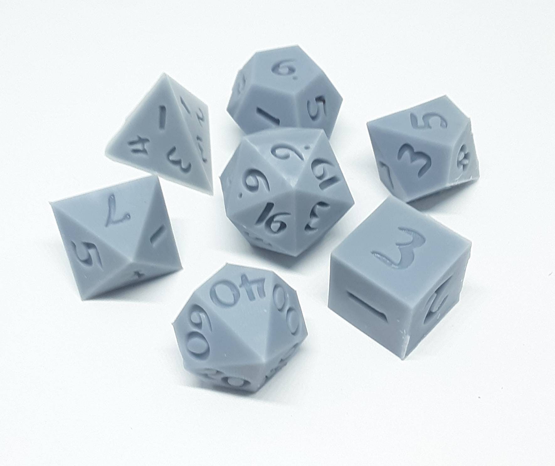 Master Dice Set Set of 7 3D Printed Dice for Mold Making Etsy