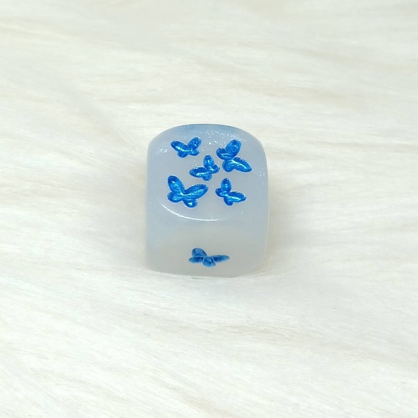 Butterfly Dice - ONE Engraved D6 Dice - 16mm