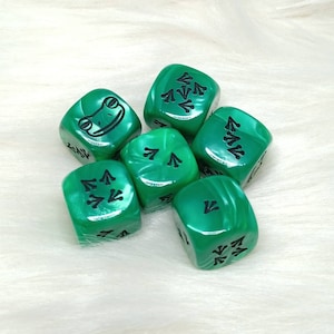 Frog Dice - Set of 6 Engraved D6 Dice - 16mm - Free US Shipping