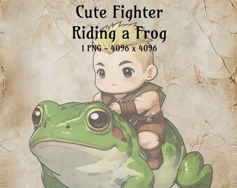 Fantasy Kämpfer Reitfrosch Clipart - D&D Art (digitaler Download)