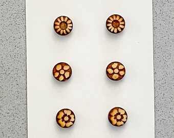 Stud Earring SVG Bundle, Flower Stud Earrings, Stud Earring SVG Files