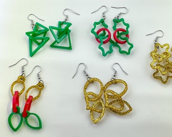 Archivos SVG de pendientes de Navidad vinculados, paquete SVG de pendientes de Navidad, pendientes de Navidad, probado GlowForge