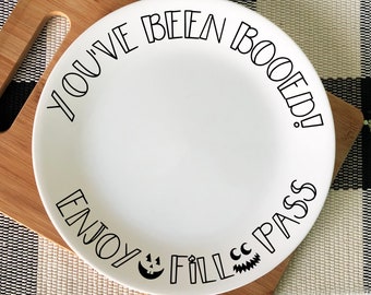 You've Been Booed Plate Cut File Halloween Plate Cut File SVG PNG DXF