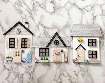 Summer House Sign SVG- House Shelf Decor SVG- Laser Ready Cut File- House Shaped Mantle Decor cut file