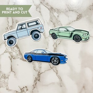 Car SVG and PNG Files for Print and Cut- Printable Car Stickers