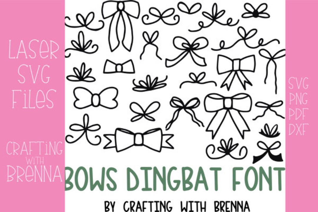 Strongbow Lettering Bows Dingbat Font, Commercial Use Font, Cute Fonts, Fonts for Crafting ...