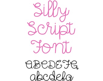 Silly Script Font, Fonte de uso comercial, Fontes fofas, Fontes para artesanato, Fonte manuscrita