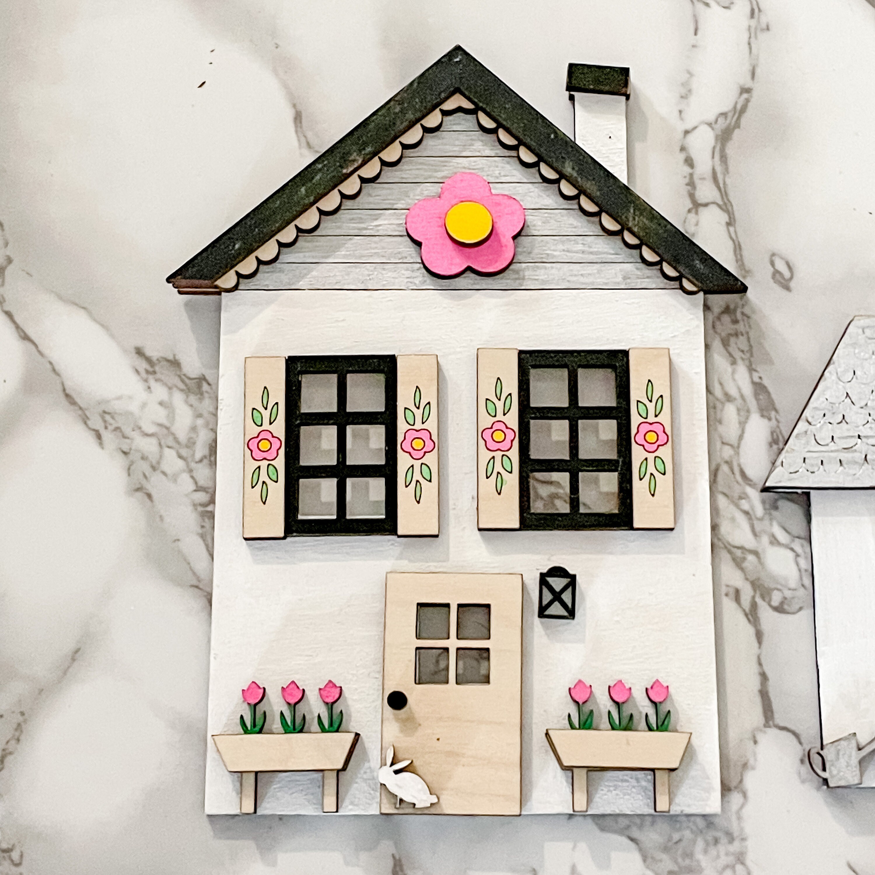 Spring House Svg Spring House SVG- Laser Ready Cut File- House Shaped Mantle Decor ...