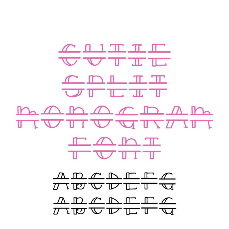 Split Monogram Font: Cutie Letter Font (OTF) Commercial Use - Etsy
